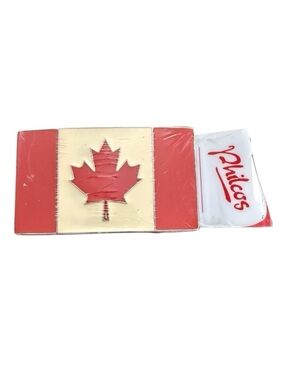 Vintage Canadian Flag Belt Buckle Jewelry Maple Leaf Red and White Philcos RARE
